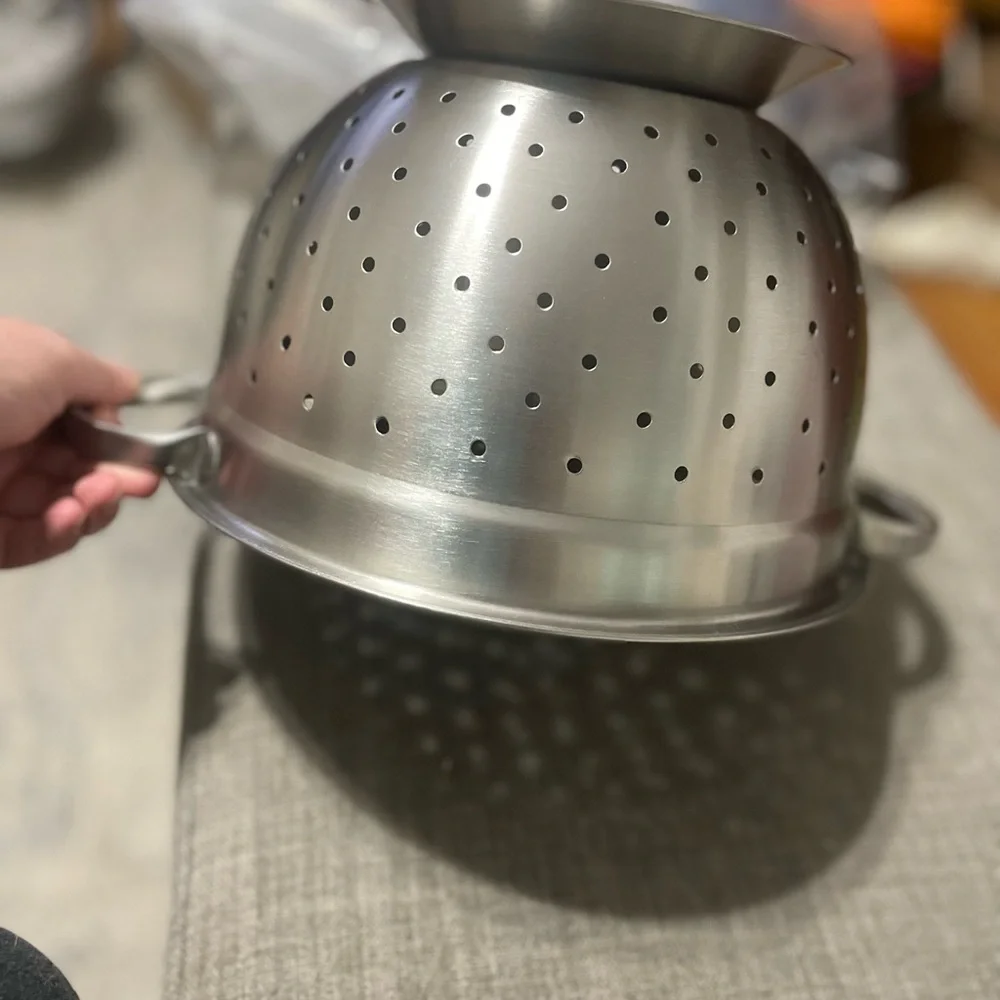 Crate&Barrel Silver Colander